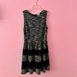 Bar III Black and White Fit and Flare Dress